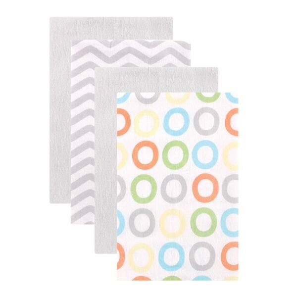 slide 1 of 1, Luvable Friends Baby Flannel Burp Cloths 4pk, Yellow, One Size - Yellow - One Size One Size - Yellow