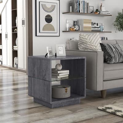Jessica Contemporary 22-inch Glass Shelf-insert Side Table by Furniture of America