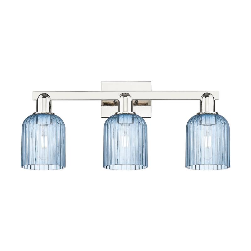 Innovations Lighting 716-3W-11-24 Bridal Veil Vanity Bridal Veil 3 - Polished Nickel / Blue