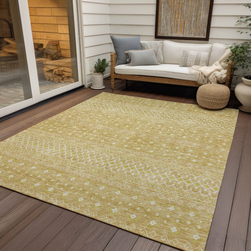 Machine Washable Indoor/ Outdoor Chantille Morrocan Boho Rug