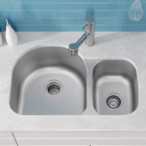 KRAUS Premier Stainless Steel 30 inch 2-Bowl Undermount Kitchen Sink