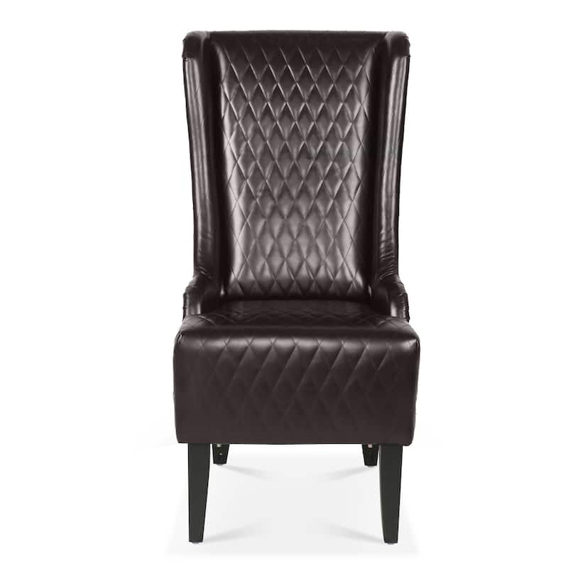 Christopher Knight Home - Evelyn High-Back Upholstered Wingback Accent Chair with Wooden Legs