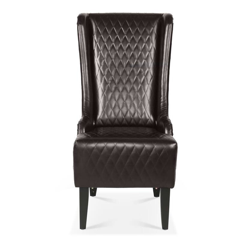 Faux Leather High-Back Accent Chair Wingback Chair