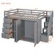 preview thumbnail 20 of 18, Merax Full Size Wood Loft Bed With Built-in Wardrobes, Cabinets and Drawers