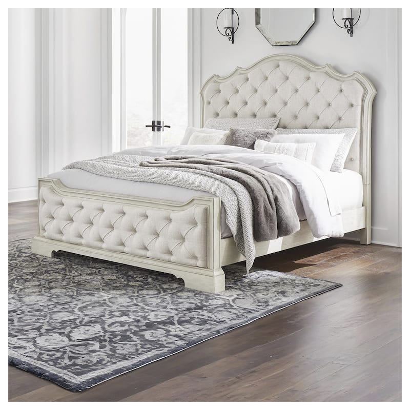 Signature Design by Ashley Arlendyne Antique White/Beige Upholstered Panel Bed - King