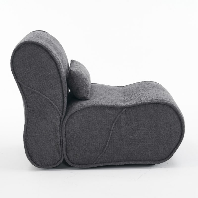 Soft Pellet Velvet Recliner - Comfortable Lounge Chair with Waist Pack Padding, Modern Design