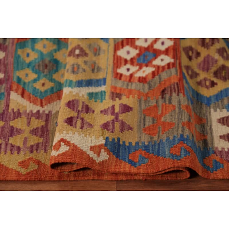All-Over Kilim Oriental Area Rug Handmade Wool Carpet - 8'5"x 11'2"