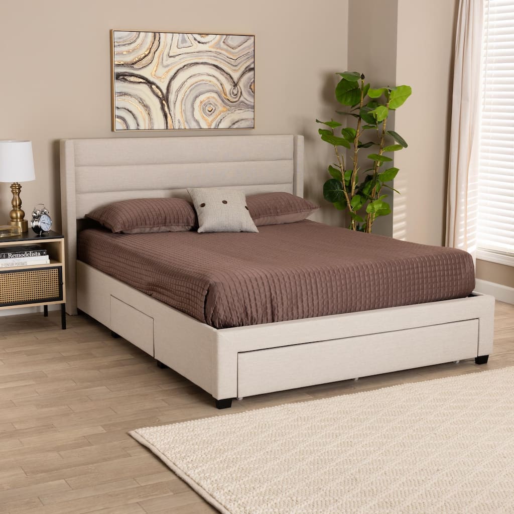 Braylon Mid-Century Modern 3-Drawer Wood Platform Bed