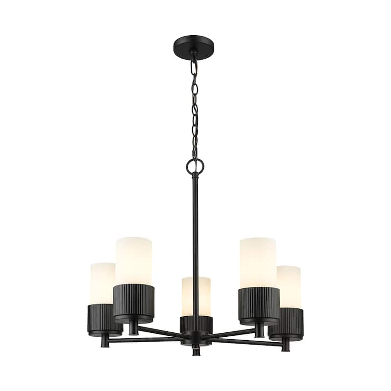 Innovations Lighting Bolivar - 5 Light 7" Chain Hung Chandelier. - Matte White/Matte Black