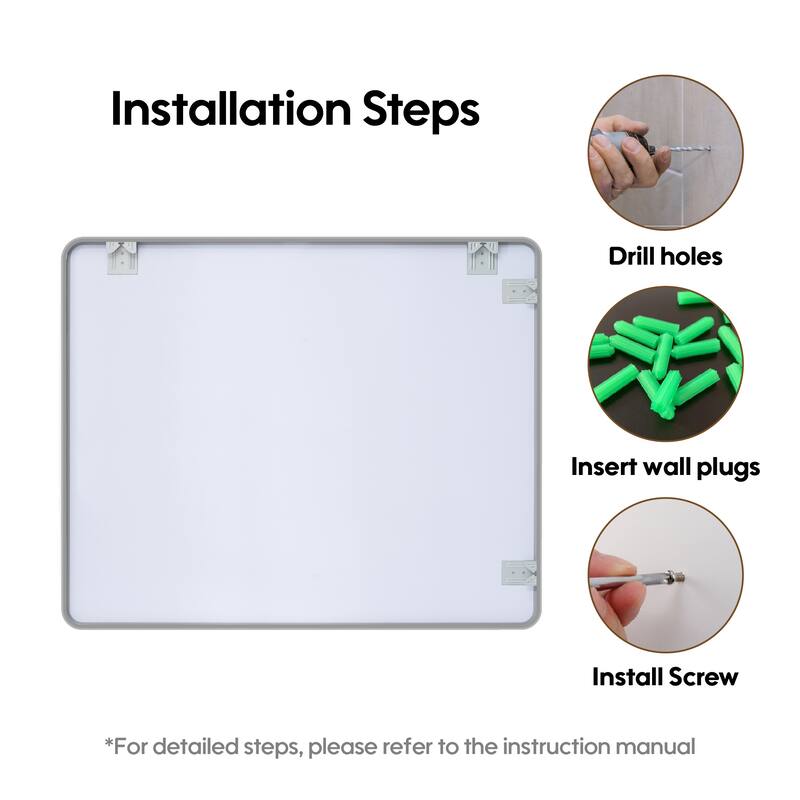 Modern Bathroom Rectangular Wall Mounted Anodized Aluminum Framed Vanity Mirror