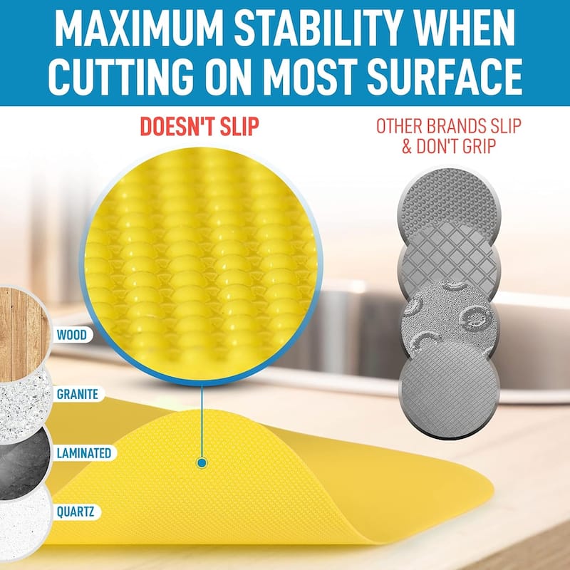 Zulay Kitchen Extra Thick Flexible Cutting Board Mats for Kitchen