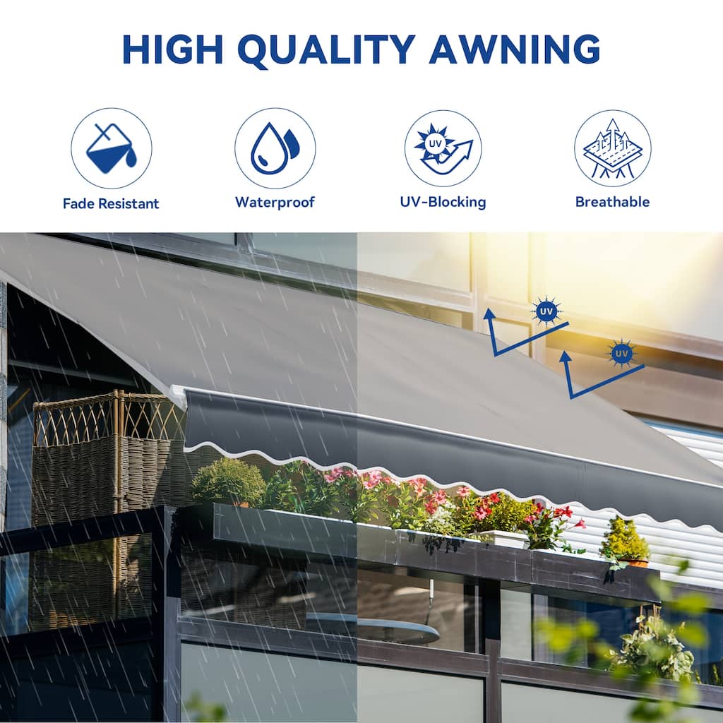 Outdoor Retractable Awning Sun Shade Shelter Patio Canopy