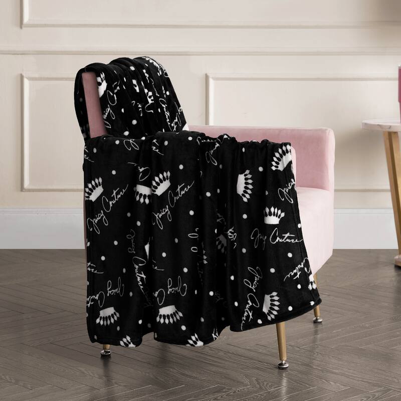 Juicy Couture Crown Script 50" x 70" Plush Throw