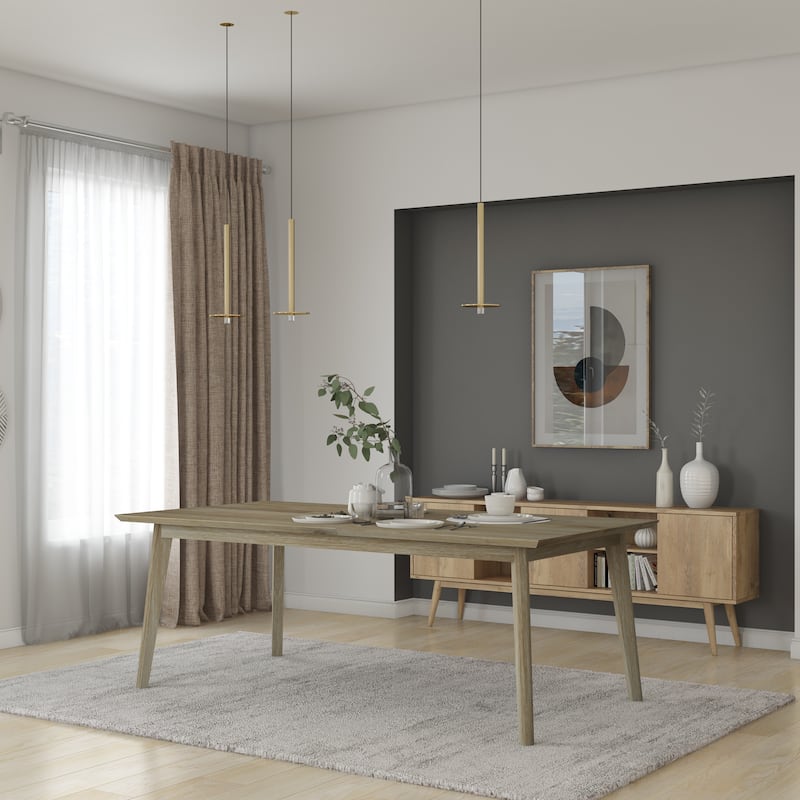 Midtown Concept Indoor Wire Brushed Dining Set- Waxed grey Oak