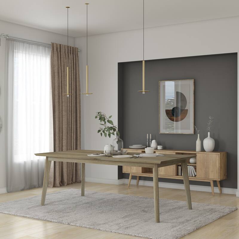 Midtown Concept Indoor Wire Brushed Wood Dining Table - Waxed Grey Oak - Waxed Grey Oak - Waxed Grey Oak