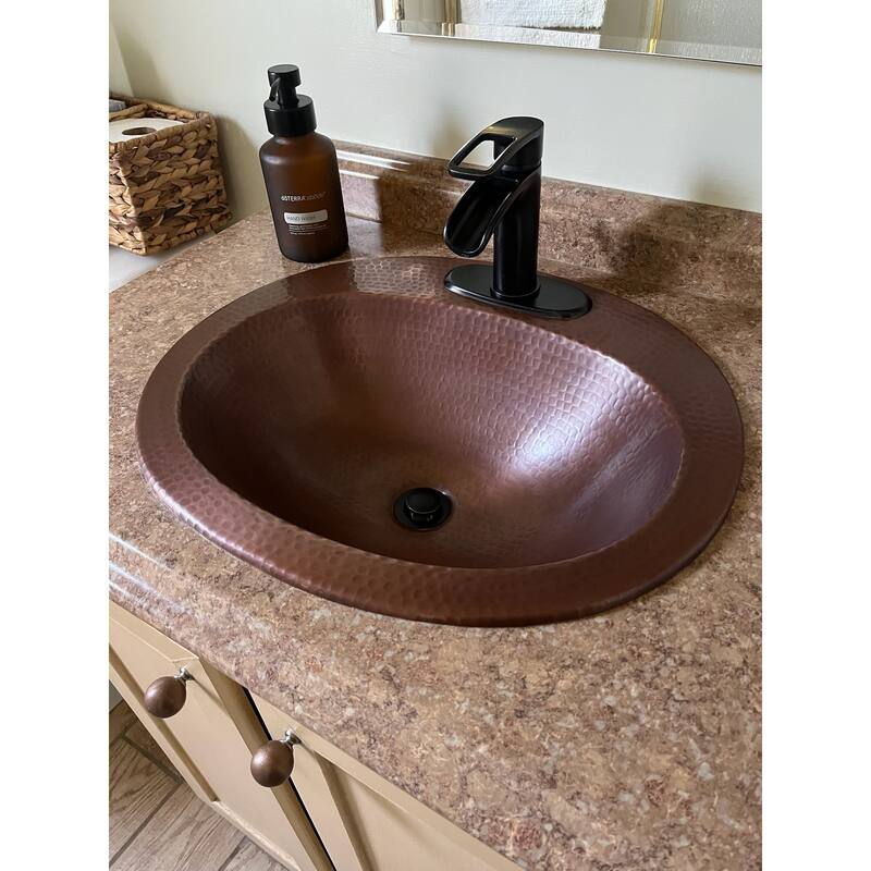Seville 20" Drop-In Bathroom Sink in Aged Copper