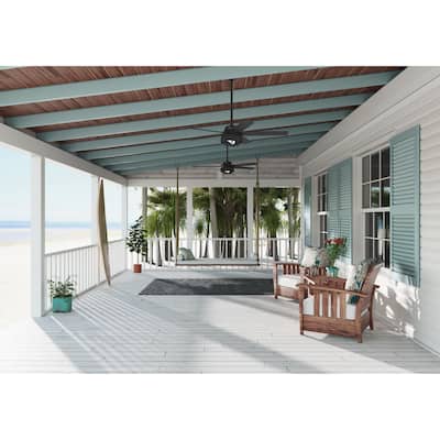Hunter 52" Autumn Breeze II Ceiling Fan Indoor Outdoor LED Light & Handheld Remote - Industrial, Transitional, Modern, Caged