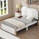 preview thumbnail 16 of 33, Upholstered platform bed with wooden support feet