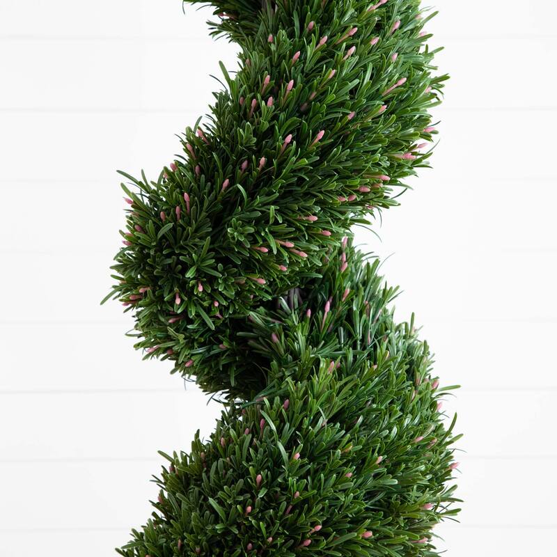 9' UV Resistant Rosemary Spiral Topiary Tree (Indoor/Outdoor) - Green