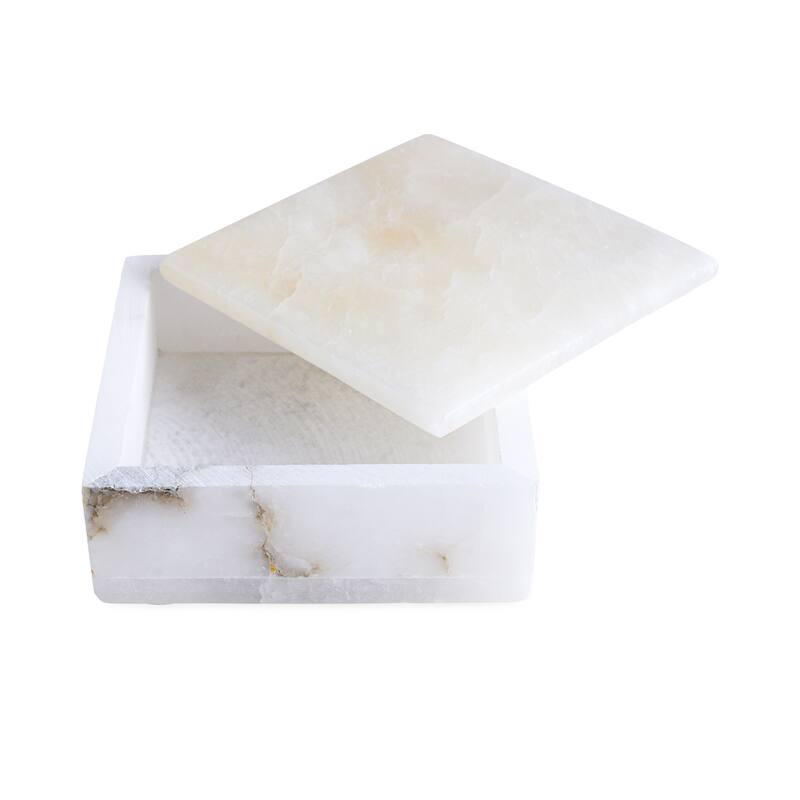 Med. Alabaster Square Box