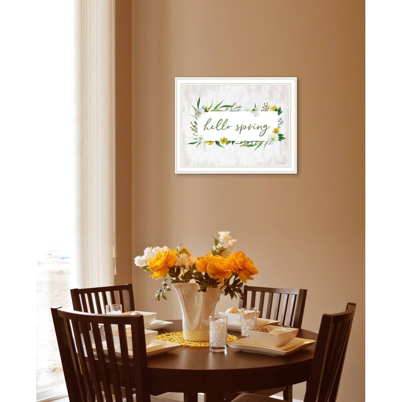 TrendyDecor4U Contemporary "Hello Spring" Framed Print Wall Art