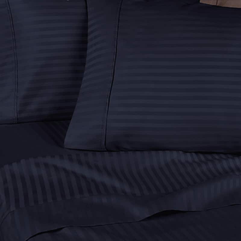 Superior Egyptian Cotton 300 Thread Count Stripe Deep Pocket Bed Sheet Set
