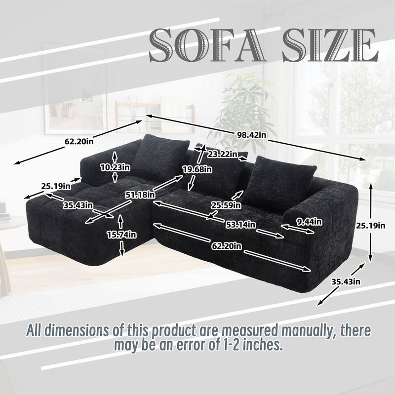 Chenille Fabric Modular L Shaped Sectional Sofa,Free Combination