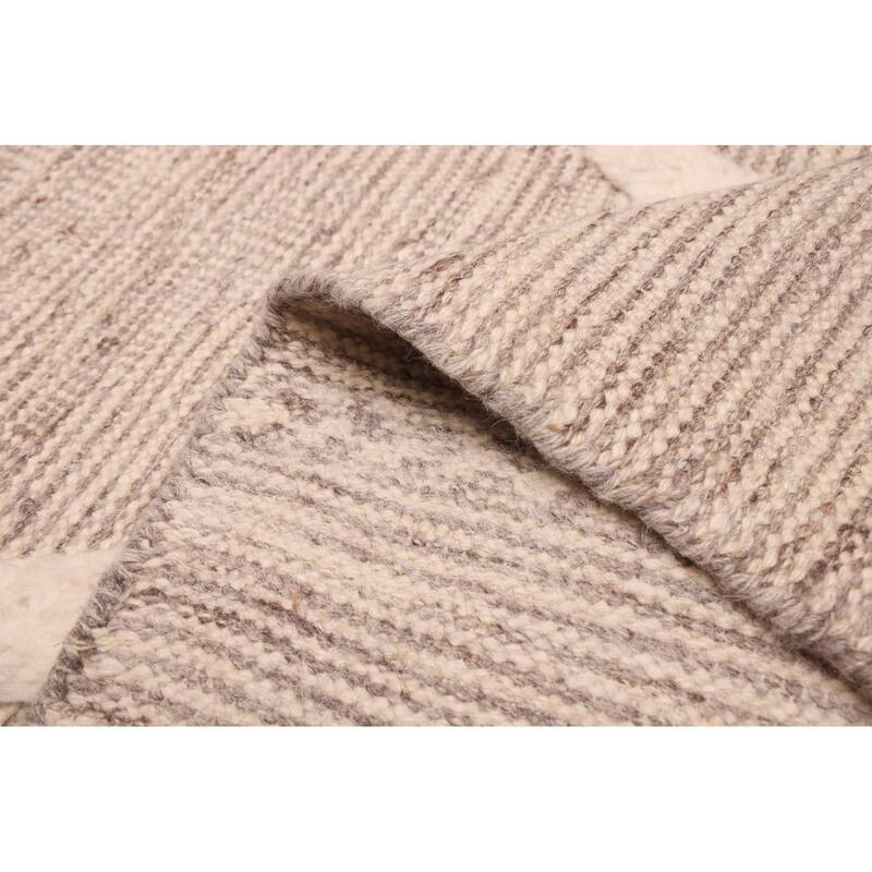 ECARPETGALLERY Hand-knotted Looma Taupe Wool Rug - 7'8 x 10'1