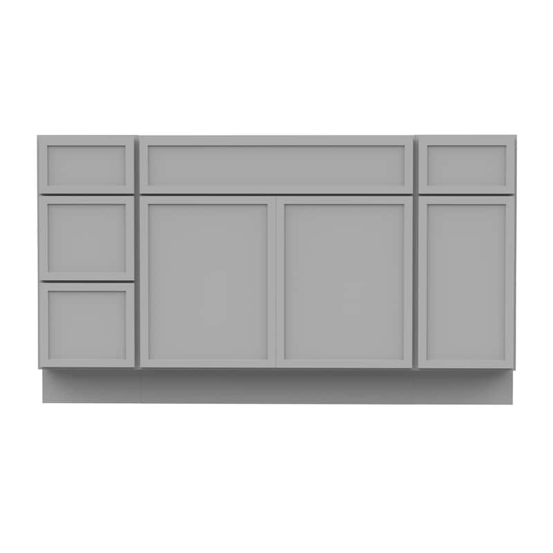 Vanity Art 57" Birch Freestanding Bathroom Vanity Cabinet without Top