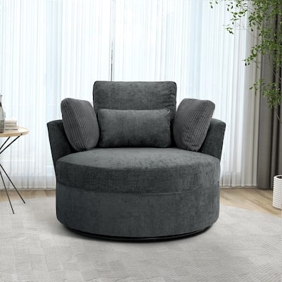 Modern Swivel Chair with Pillows for living room