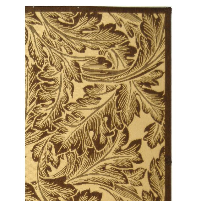 SAFAVIEH Courtyard Bettyjane Tropical Leaves Indoor/ Outdoor Area Rug