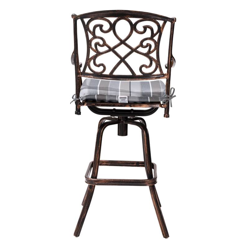 Pellebant Patio Aluminum Swivel Bar Stool with Sunbrella Cushion