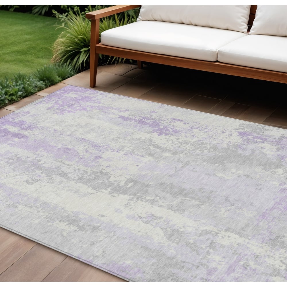 HomeRoots Abstract Transitional Rectangle Outdoor Rug