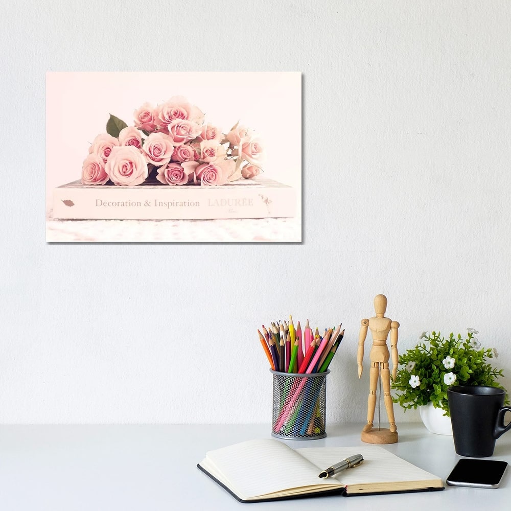 iCanvas "Peonies And Book" by Caroline Mint Canvas Print
