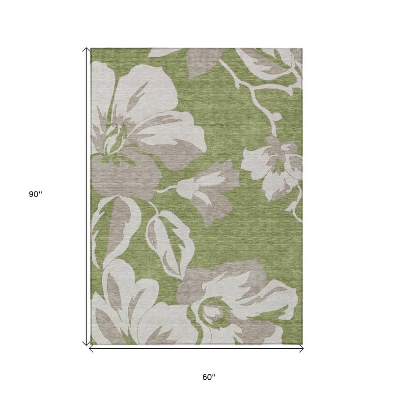 HomeRoots Floral Transitional Rectangle Outdoor Rug