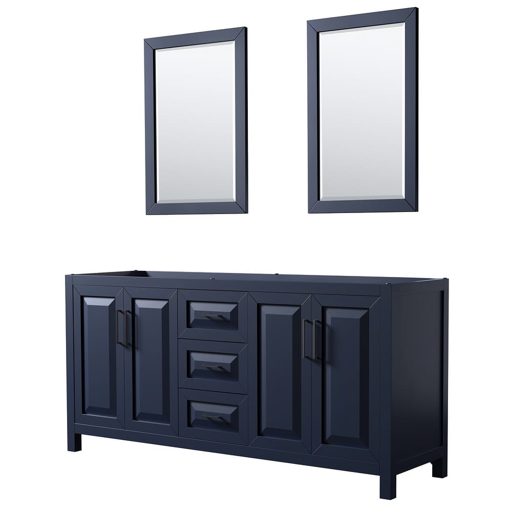 Daria 72-inch Double Vanity, No Top, 24-inch Mirrors
