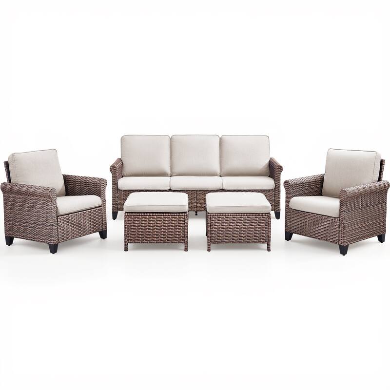 Pocassy Outdoor Sofa Swivel Chairs Patio Chair Funiture Set