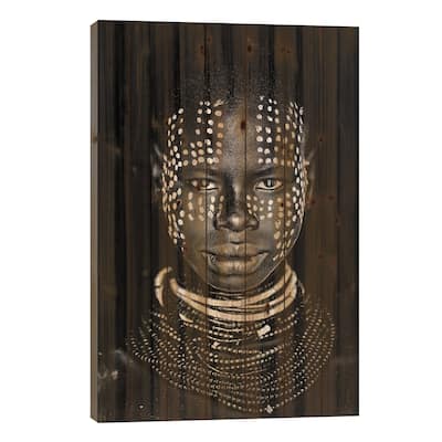 Karo Woman Print On Wood by Vedran Vidak - Multi-Color
