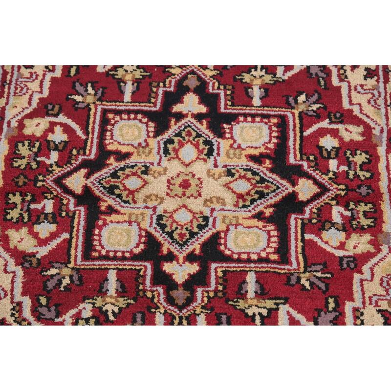 Stunning Geometric Heriz Oriental Area Rug Wool Hand-knotted - 3'11" x 5'10"