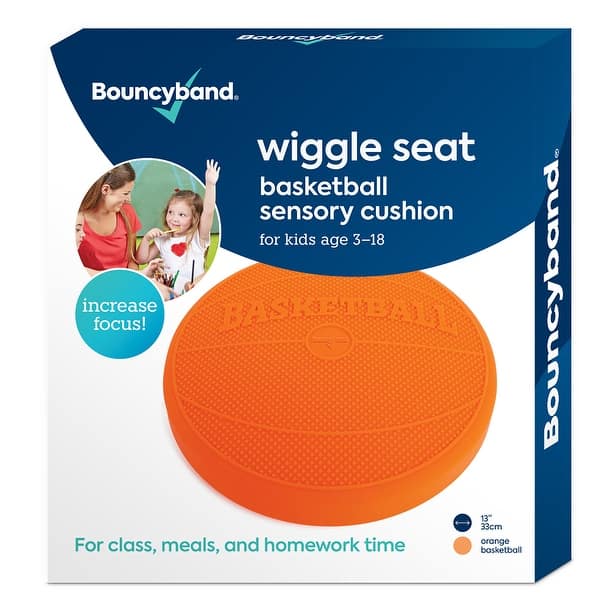 slide 2 of 9, Bouncyband Wiggle Seat Sensory Cushion, Orange Basketball Orange