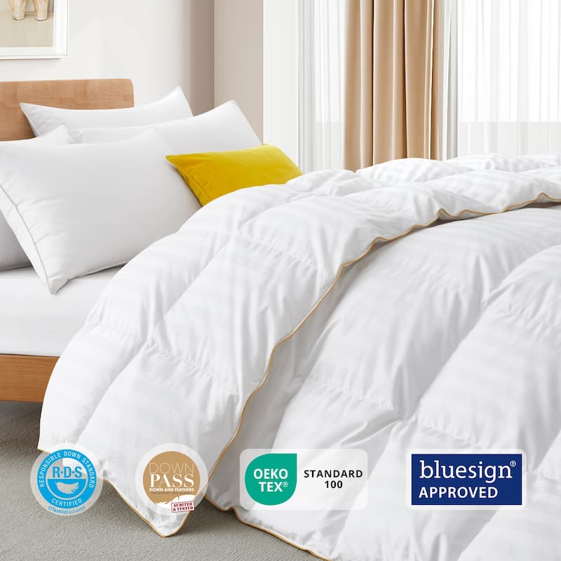 All Season 600 Fill Power 500 TC White Goose Down Comforter Duvet Insert