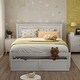preview thumbnail 2 of 14, Full Size Platform Bed with Under-bed Drawers and Extra Legs for Stability, White White