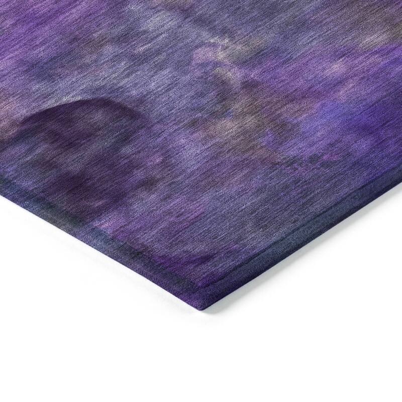 Machine Washable Indoor/ Outdoor Abstract Contemporary Chantille Rug