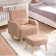 preview thumbnail 5 of 46, HOMYKA 27.95” Rocking Chair, Teddy Velvet Fabric with Pillow and Ottoman Coffee