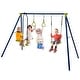 preview thumbnail 1 of 8, Gymax 440 lbs Swing Set 3-in-1 Kids Swing Stand w/ Swing Gym Rings Kids