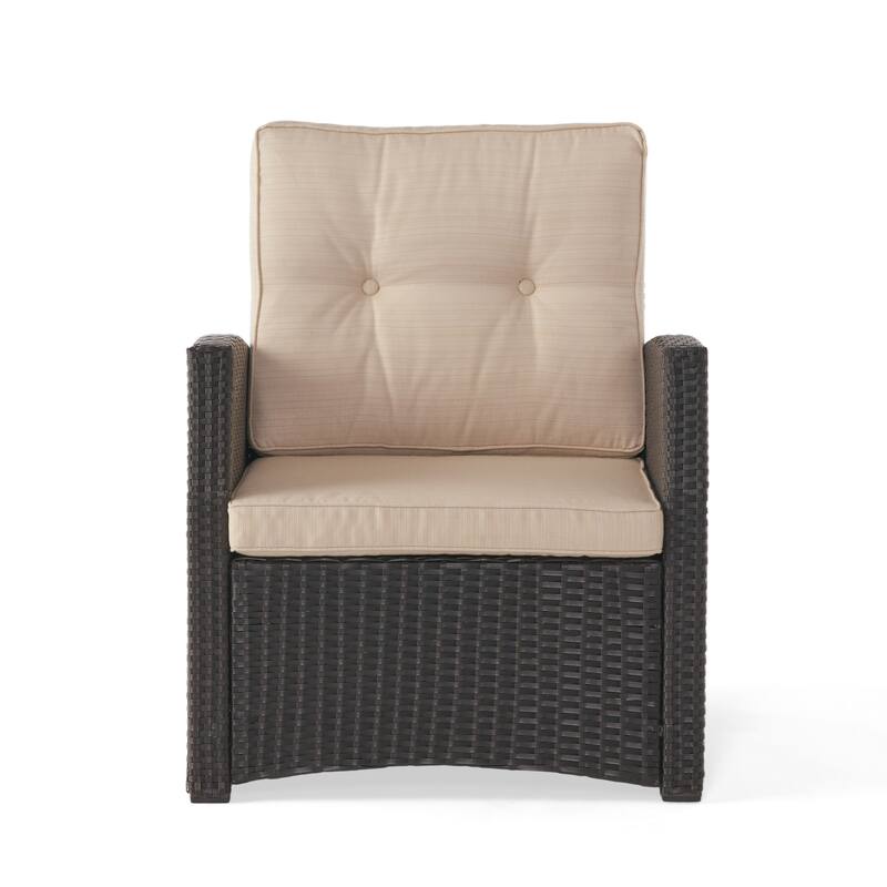 Roomfitters St Marta Outdoor Wicker Single Sofa Chair with Water Resistant Cushions, Patio Armchair - Single Unit