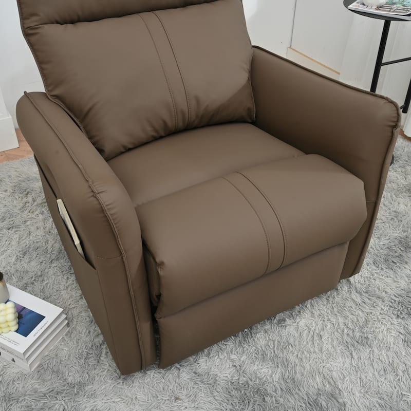 Corduroy Glider Rocking Chair with Wood Frame
