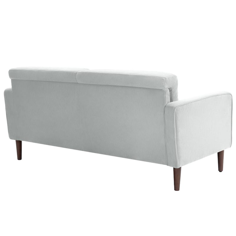 Modern Corduroy 2 Seater Sofa with Bolster Pillows