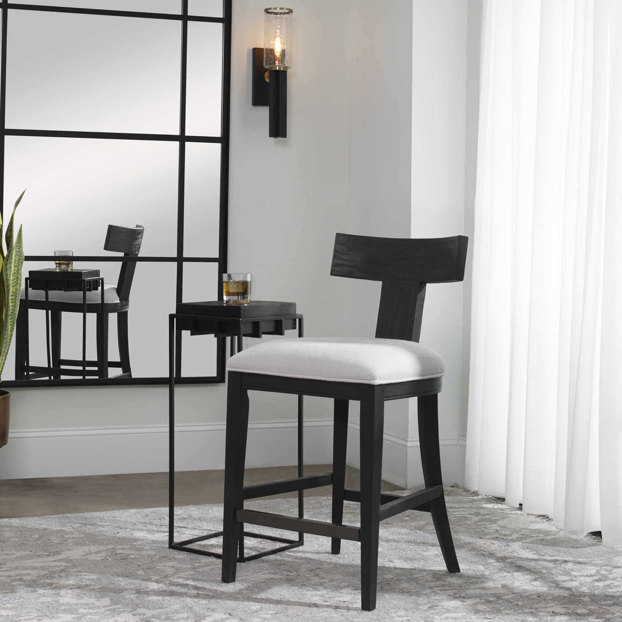 Uttermost Idris 20" Wide Modern Klismos Inspired Counter Height Chair