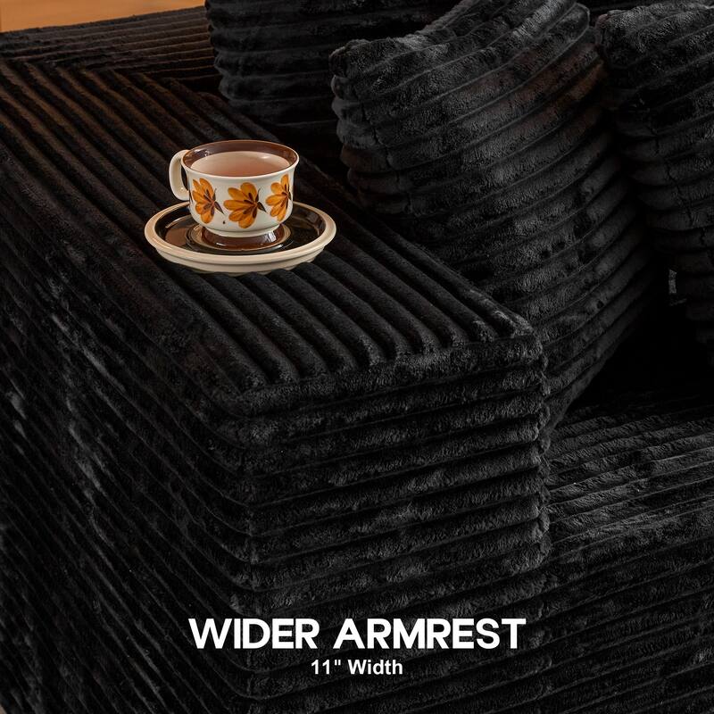 OVIOS All-Foam Cloud L-Shaped Lounger Sofa​ ​​With Ottoman​